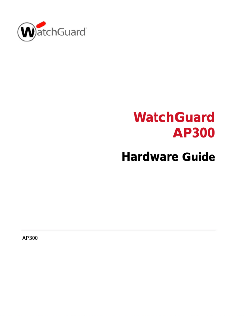 Page 1 de la notice Manuel utilisateur WatchGuard AP300