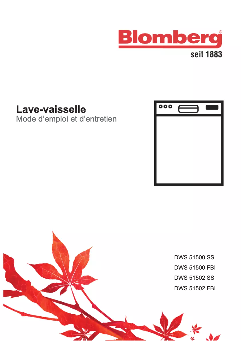 Image de la première page du manuel de l'appareil DWS51502FBI