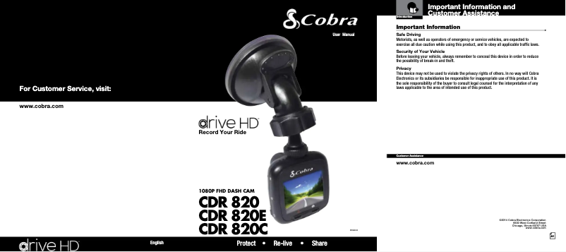Image de la première page du manuel de l'appareil CDR 820