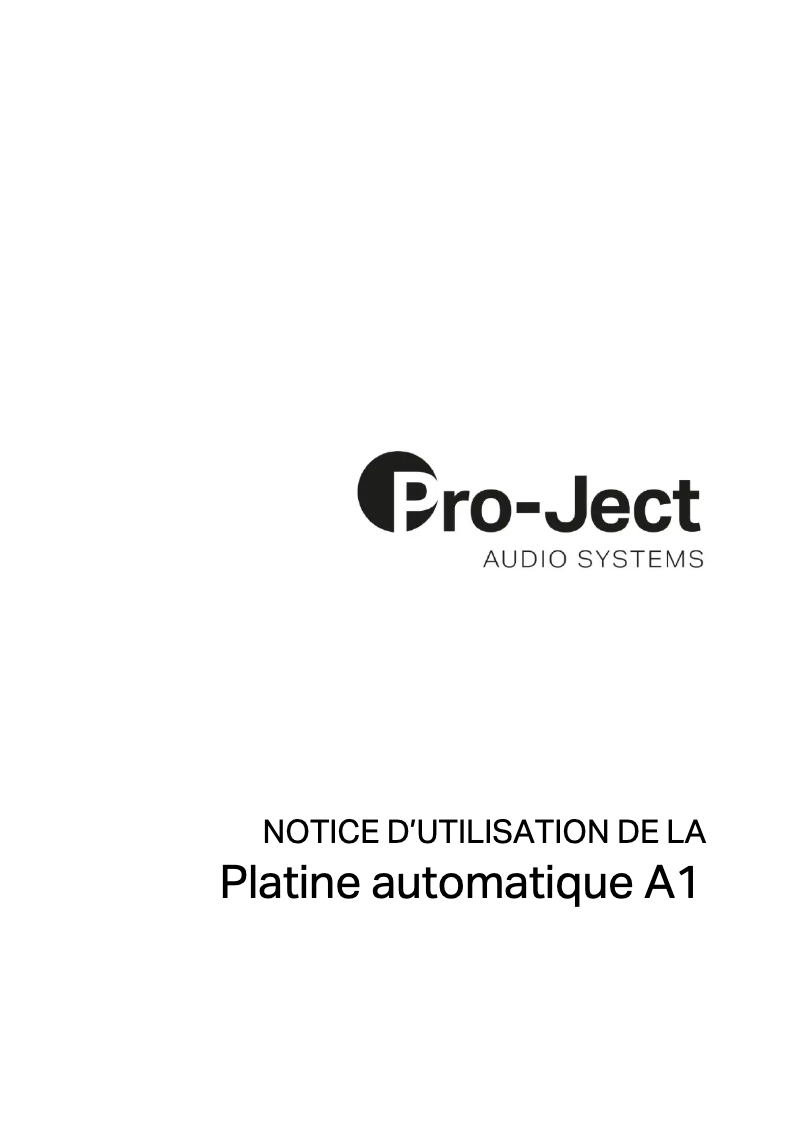 Page 1 de la notice Manuel utilisateur Pro-Ject Platine automatique A1