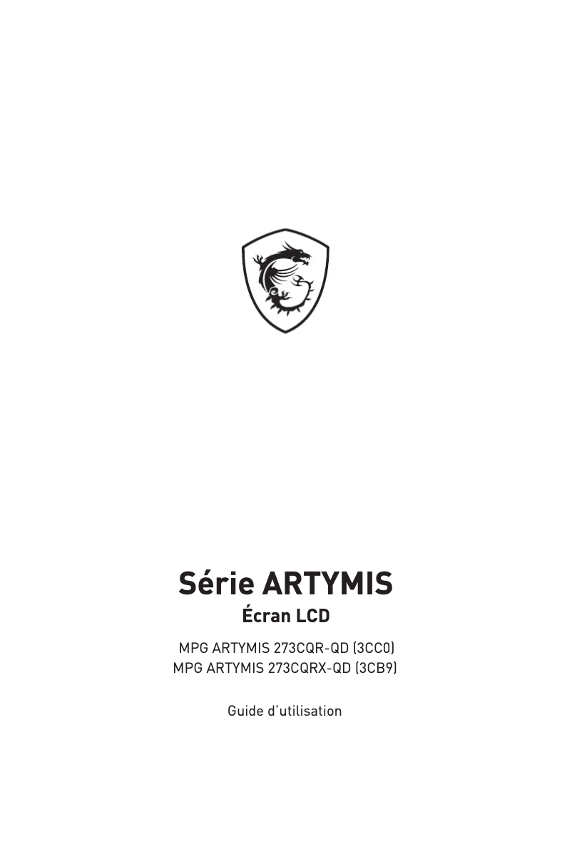 Imagen de la primera página del manual del dispositivo MPG Artymis 273CQR