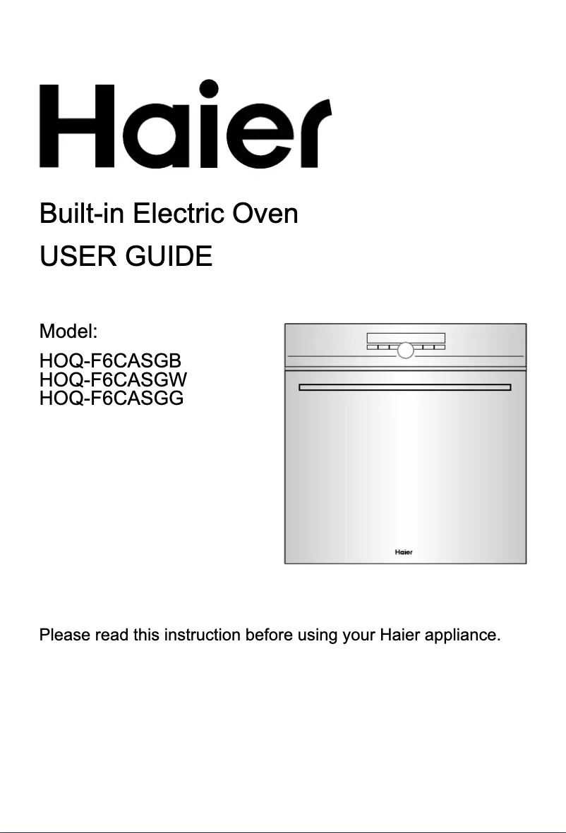 Page n°1 - Manuel utilisateur Haier HOQ-F6CASGW