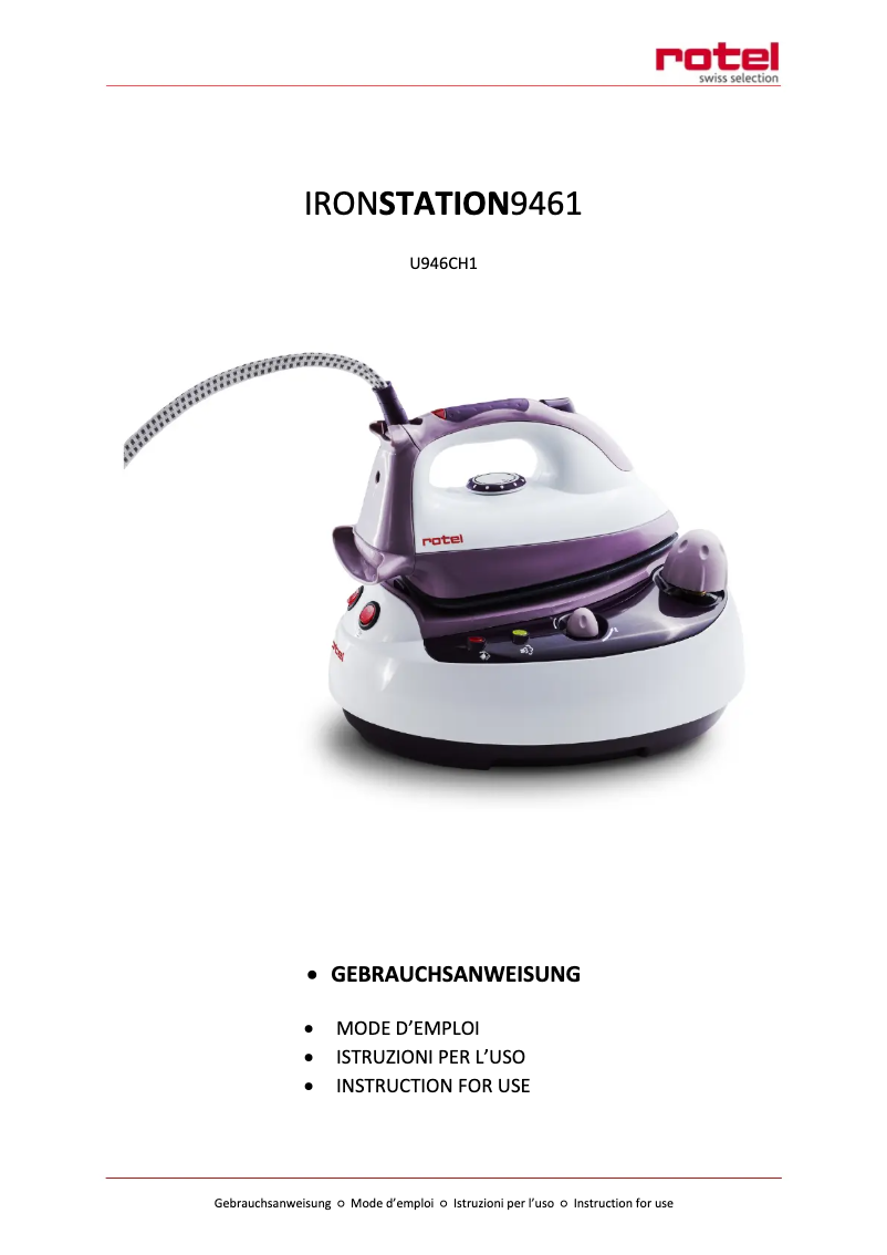 Page 1 de la notice Manuel utilisateur Rotel IronStation 9461