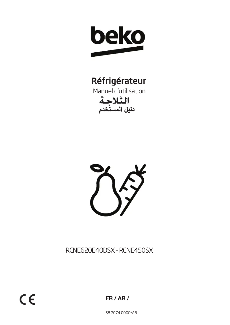 Page 1 de la notice Manuel utilisateur Beko RCNE620E40DSX
