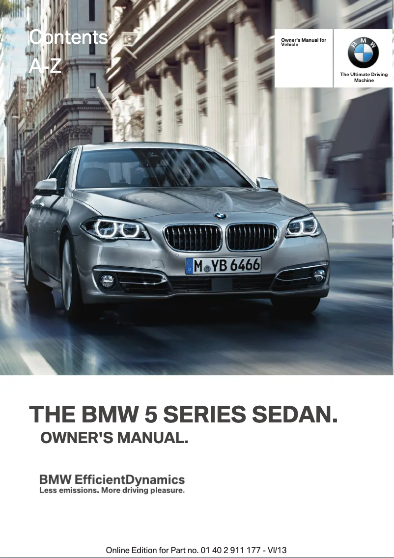 Image de la première page du manuel de l'appareil 535i Sedan (2014)