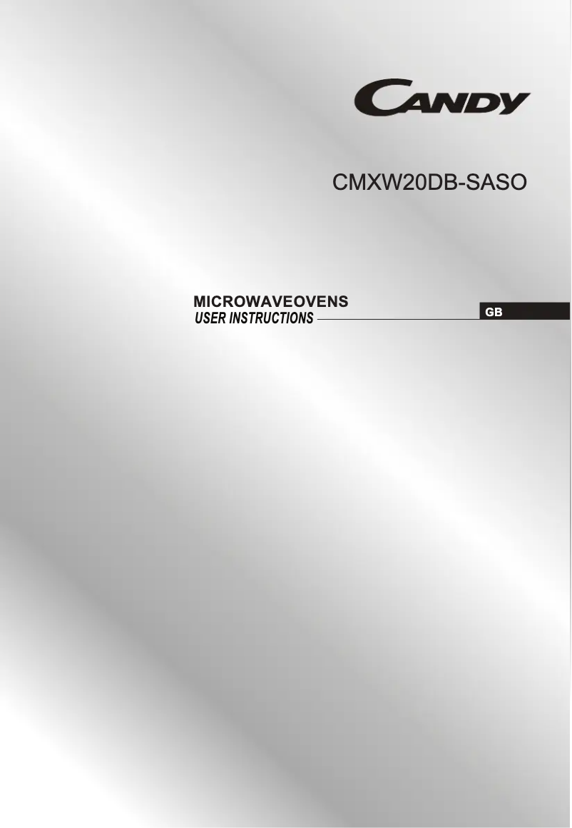 Page 1 de la notice Manuel utilisateur Candy CMXW20DB-SASO