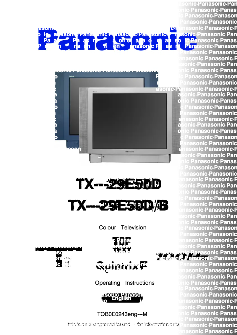 Image de la première page du manuel de l'appareil TX-29E50D