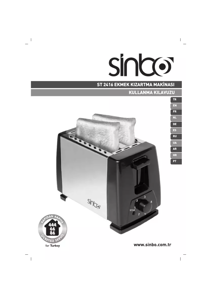 Page 1 de la notice Manuel utilisateur Sinbo ST 2416