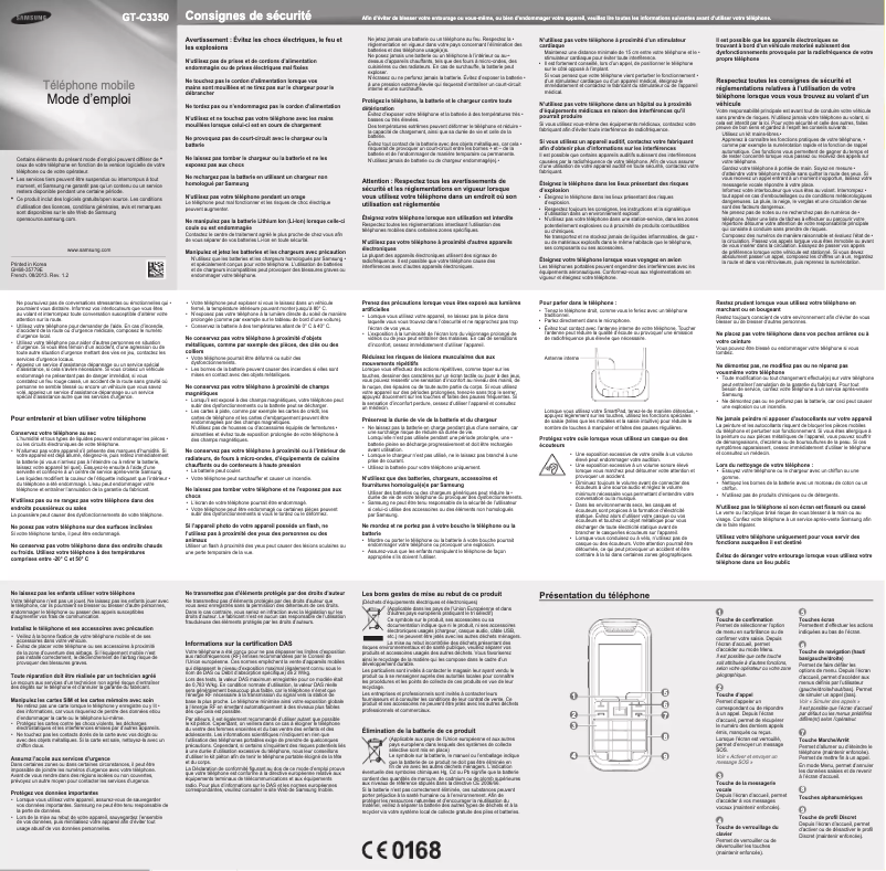 Image de la première page du manuel de l'appareil C3350