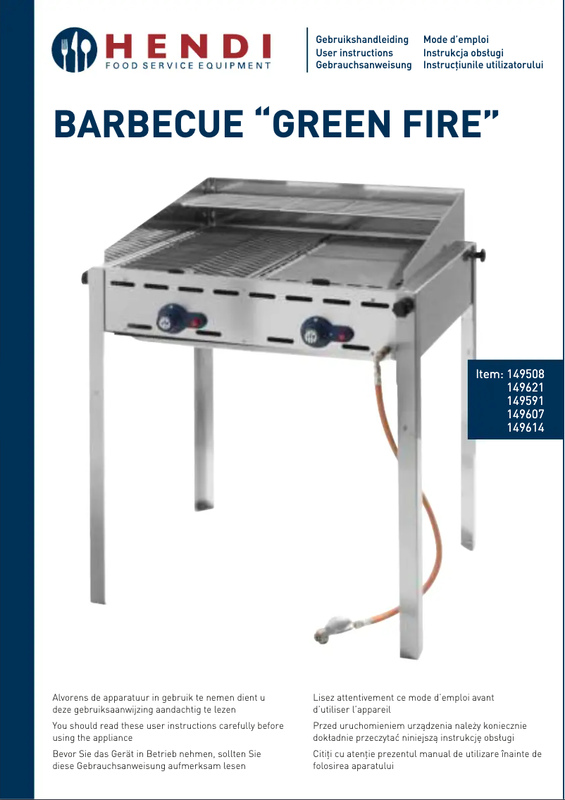 Image de la première page du manuel de l'appareil Green Fire 149614