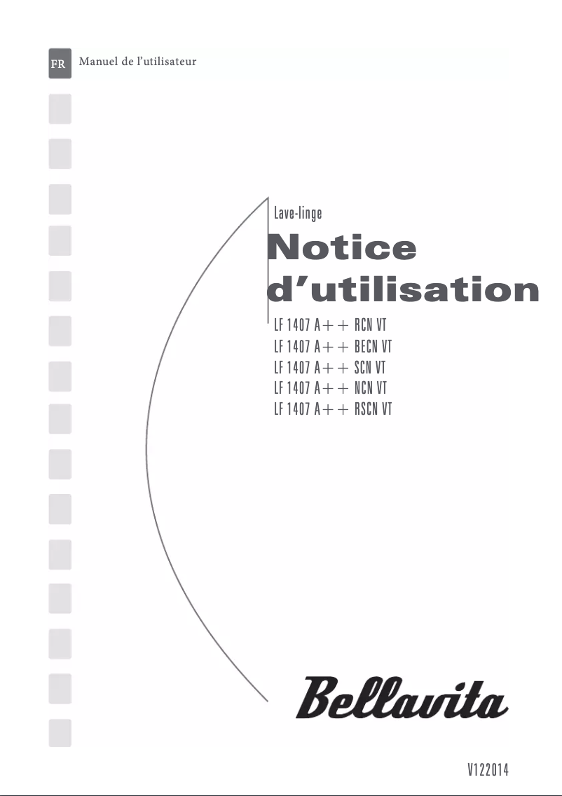 Page 1 de la notice Manuel utilisateur Bellavita LF 1407 A++ SCN VT