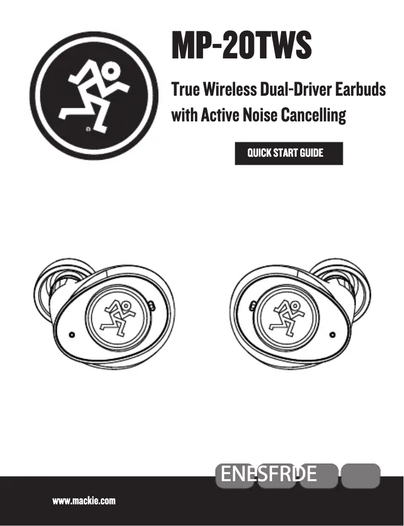 Page 1 de la notice Guide de démarrage rapide Mackie MP-20TWS