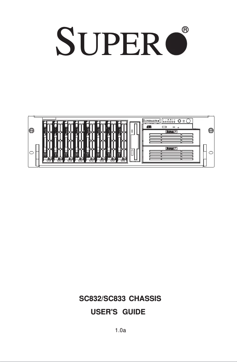 Page 1 de la notice Manuel utilisateur Supermicro SuperChassis 832S-R760
