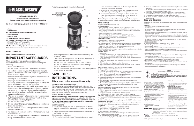 Image de la première page du manuel de l'appareil CM4000S