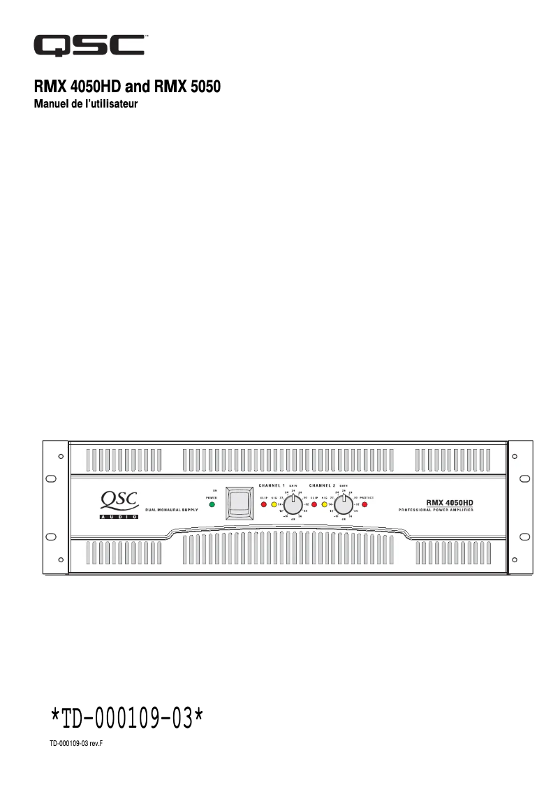 Page n°1 - Manuel utilisateur QSC RMX 5050