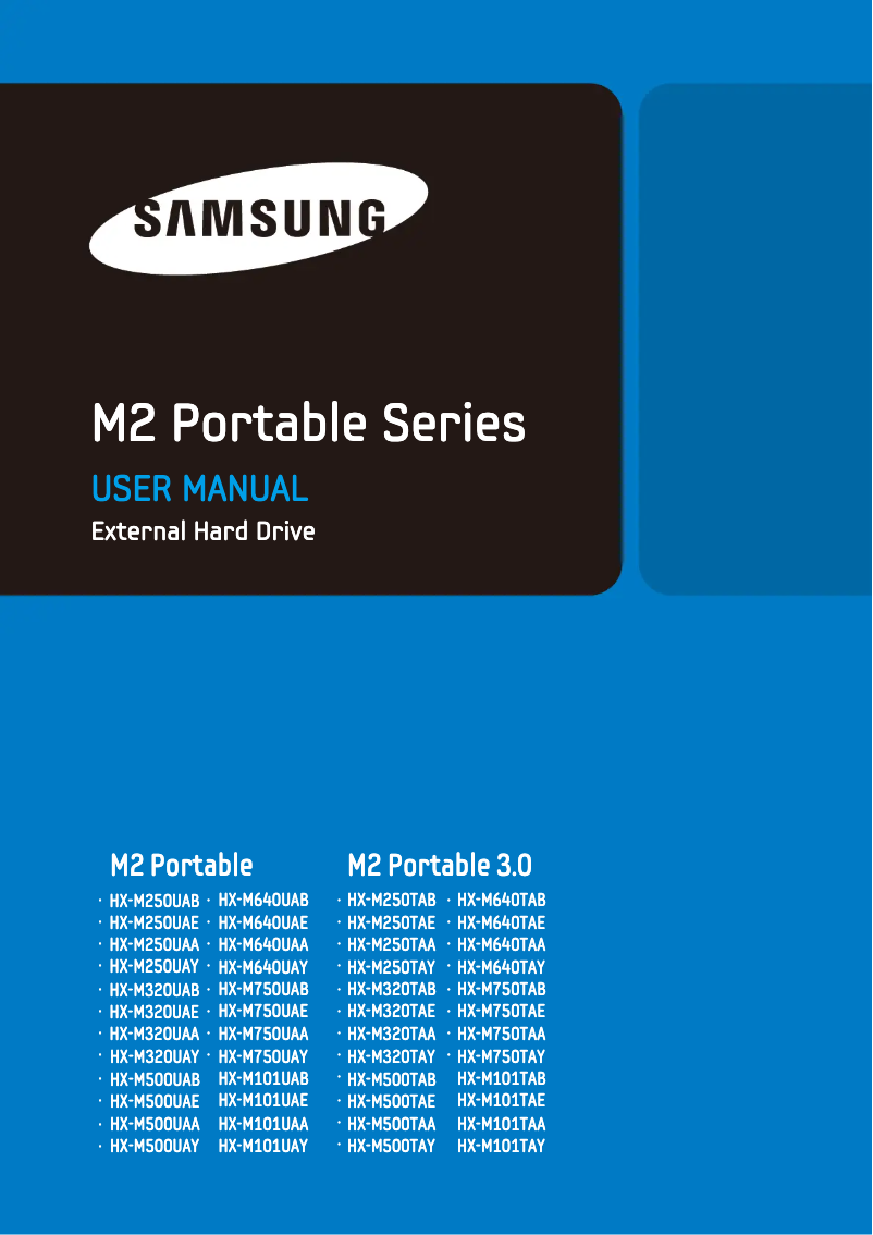 Page 1 de la notice Manuel utilisateur Samsung M2 Portable