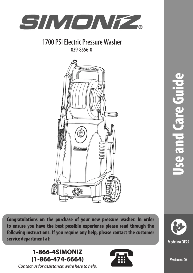 Page n°1 - Manuel utilisateur Simoniz 039-8556-0