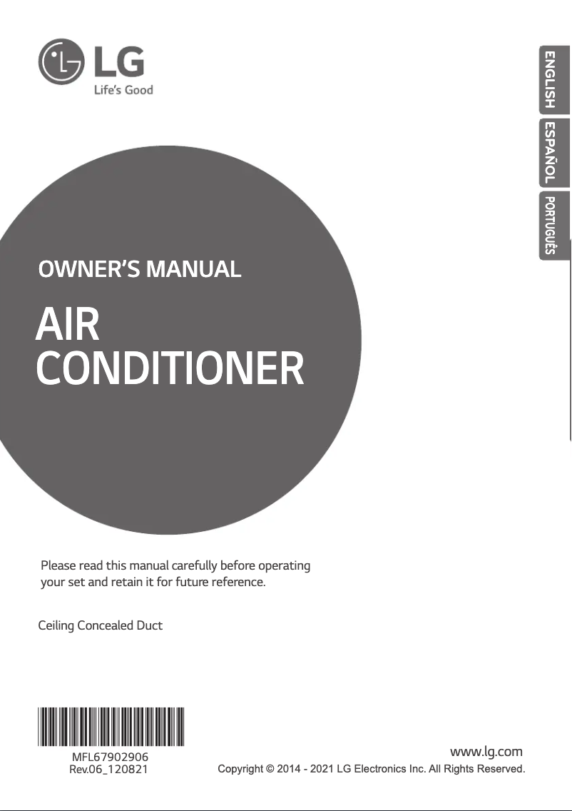 Page 1 de la notice Manuel utilisateur LG ABNQ40GM3A5