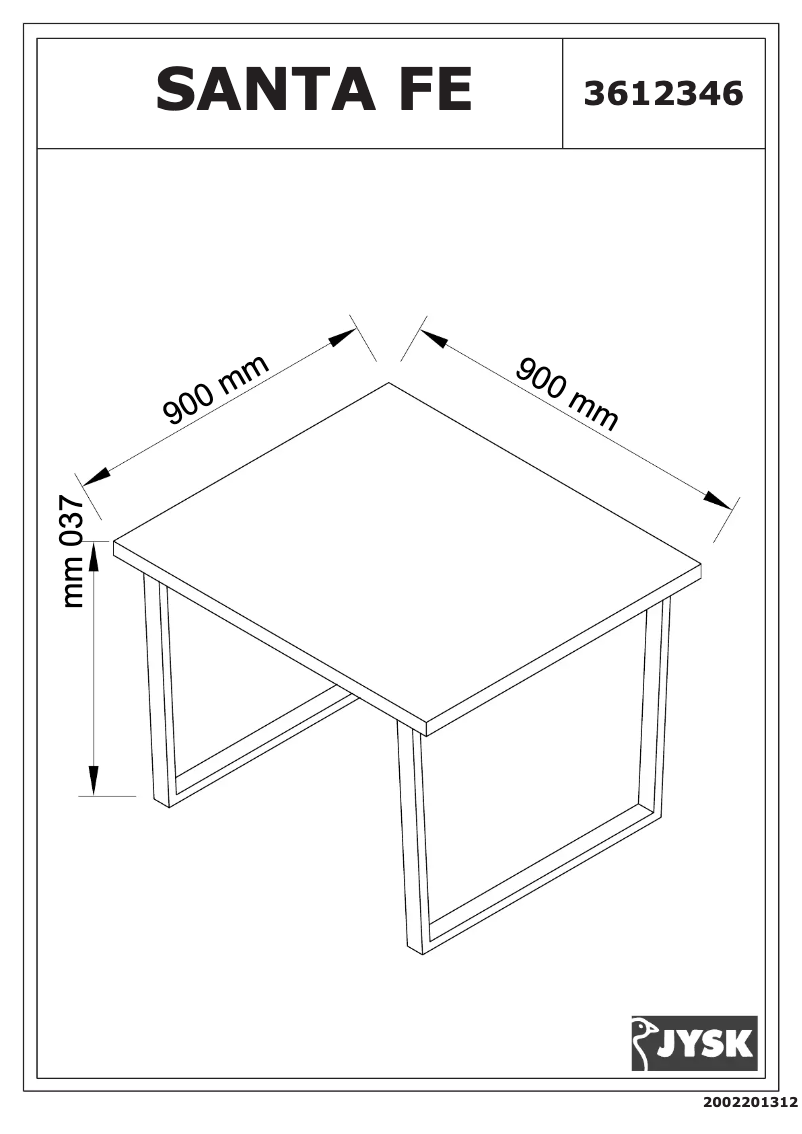 Página 1 del manual Manual de usuario JYSK Santa Fe (90x90x73)