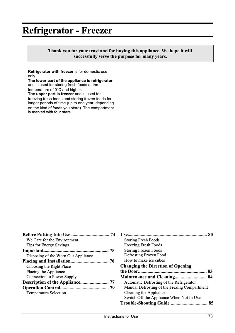 Page 1 de la notice Manuel utilisateur Gorenje R2047BAA