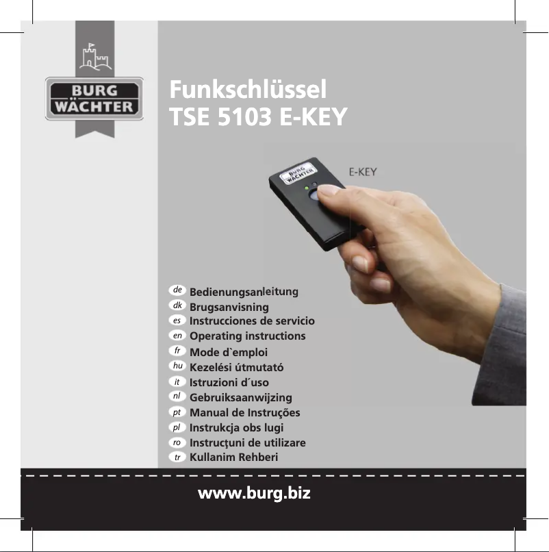 Page n°1 - Manuel utilisateur Burg Wächter TSE 5103 E-KEY