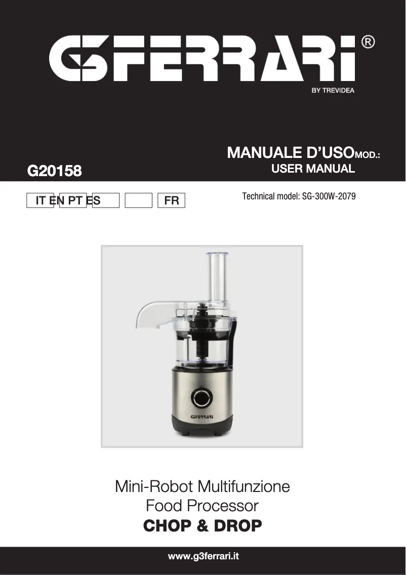 Page n°1 - Manuel utilisateur G3 Ferrari Chop & Drop G20158