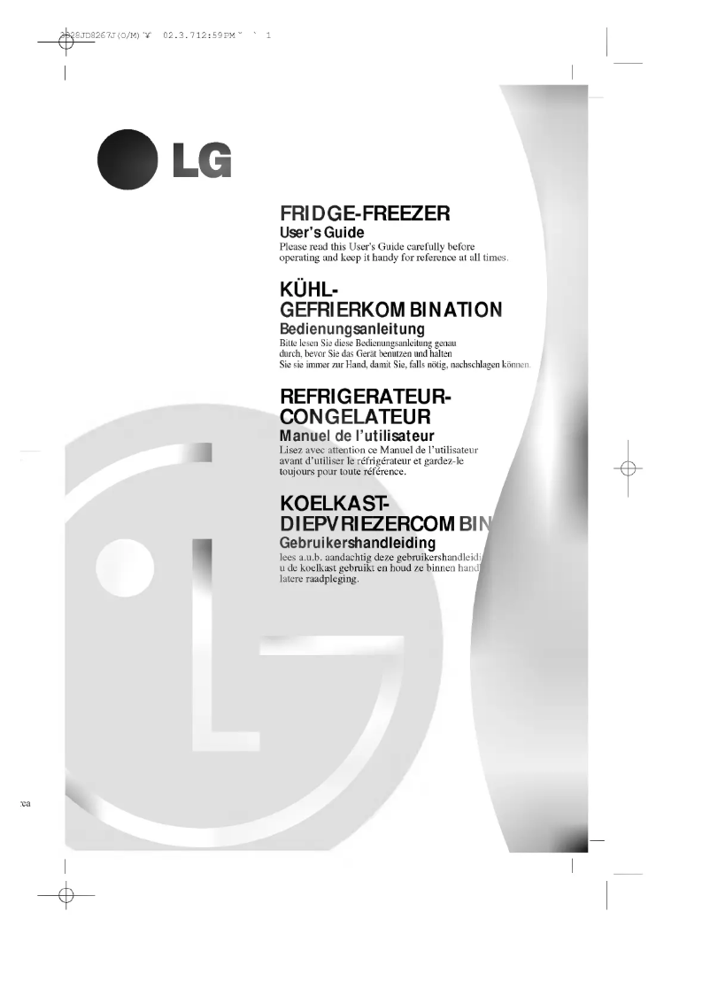 Page 1 de la notice Manuel utilisateur LG GR-399SQ