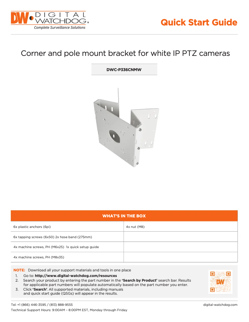 Page n°1 - Manuel utilisateur Digital Watchdog DWC-P336CNMW