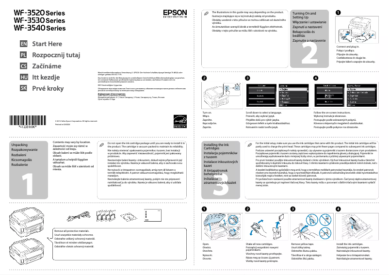 Page n°1 - Guide d'installation Epson WorkForce WF-3540DTWF