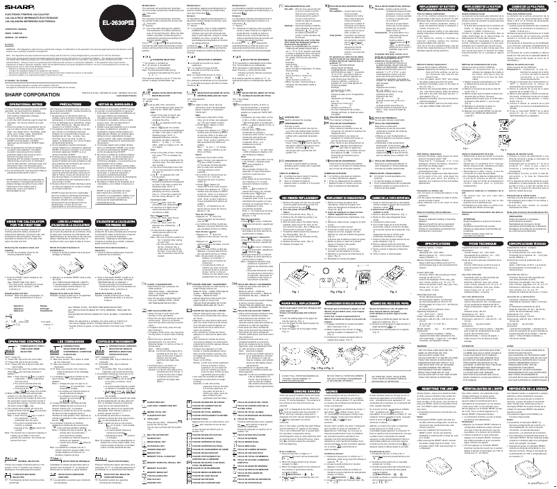 Image de la première page du manuel de l'appareil EL-2630PIII