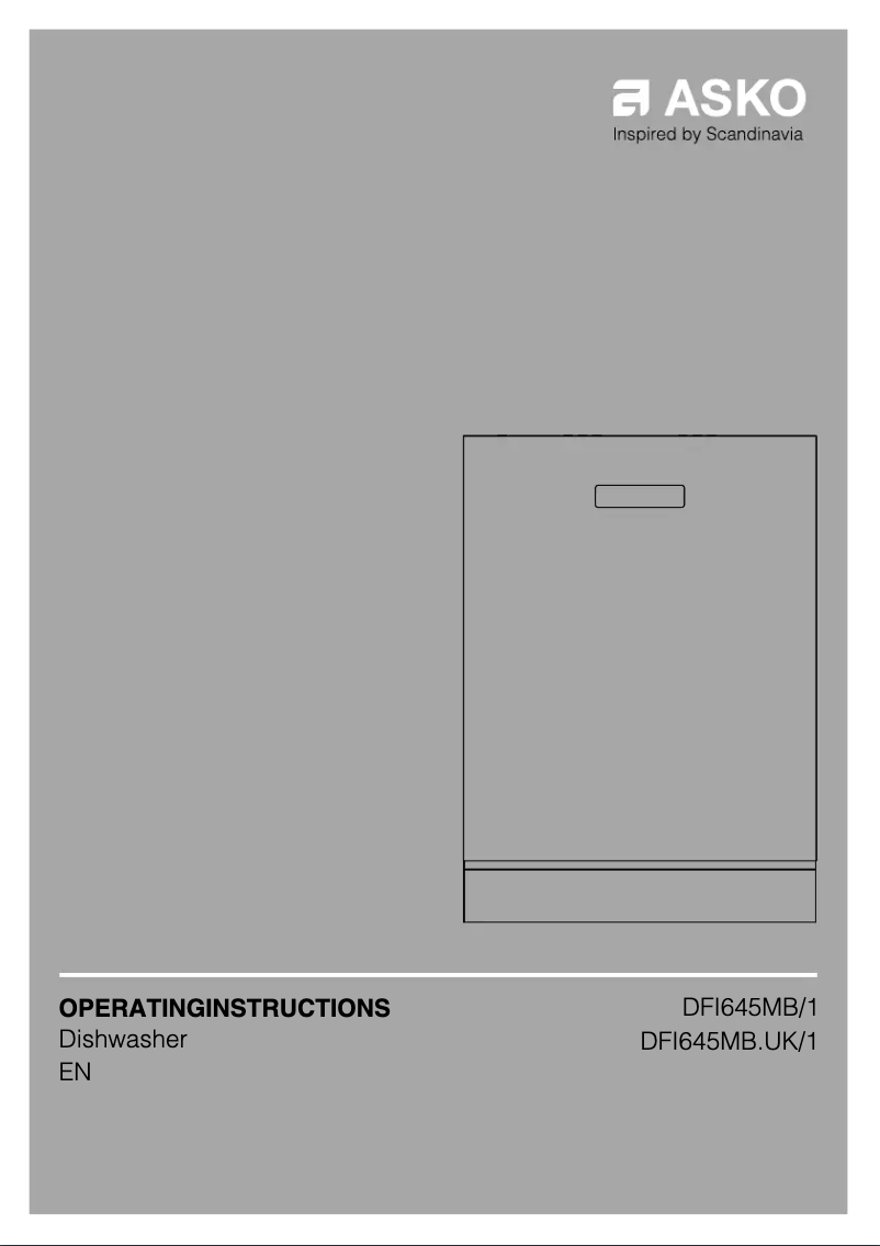 Page n°1 - Manuel utilisateur Asko DFI645MB.UK/1