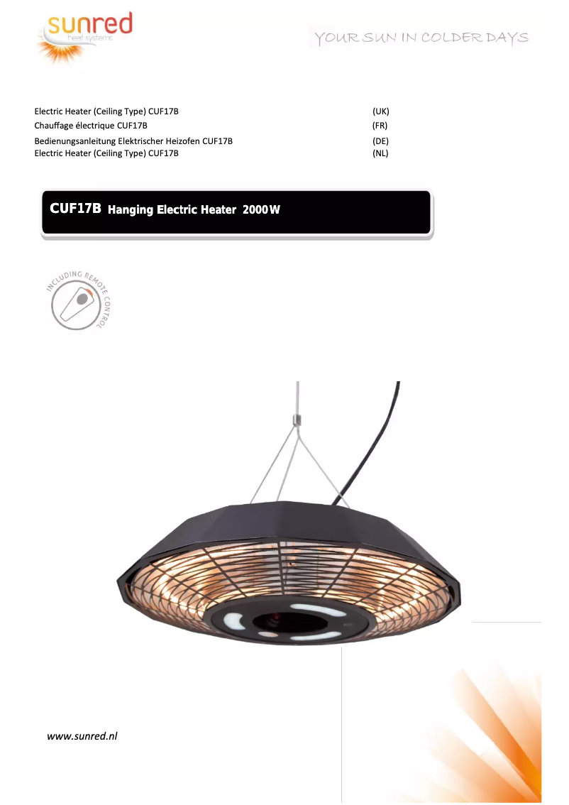 Page 1 de la notice Manuel utilisateur SunRed Ufo 2000