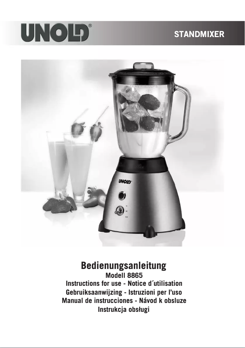 Page 1 de la notice Manuel utilisateur Unold 8865