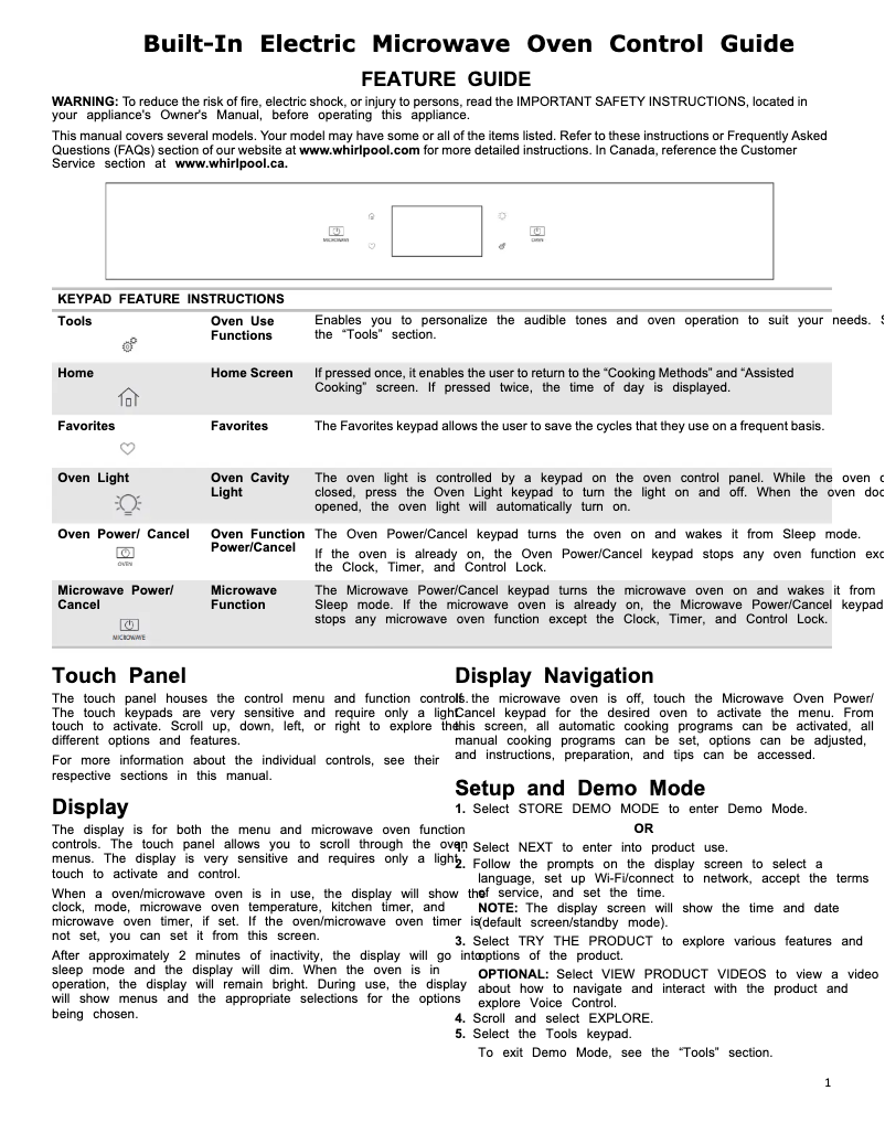 Image de la première page du manuel de l'appareil WOC54EC0HS