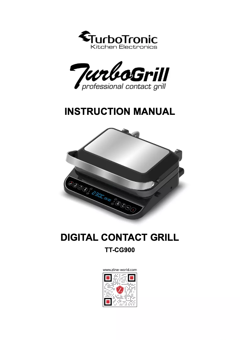 Page 1 de la notice Manuel utilisateur TurboTronic TurboGrill TT-CG900
