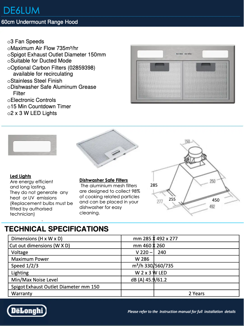 Image de la première page du manuel de l'appareil DE6LUM