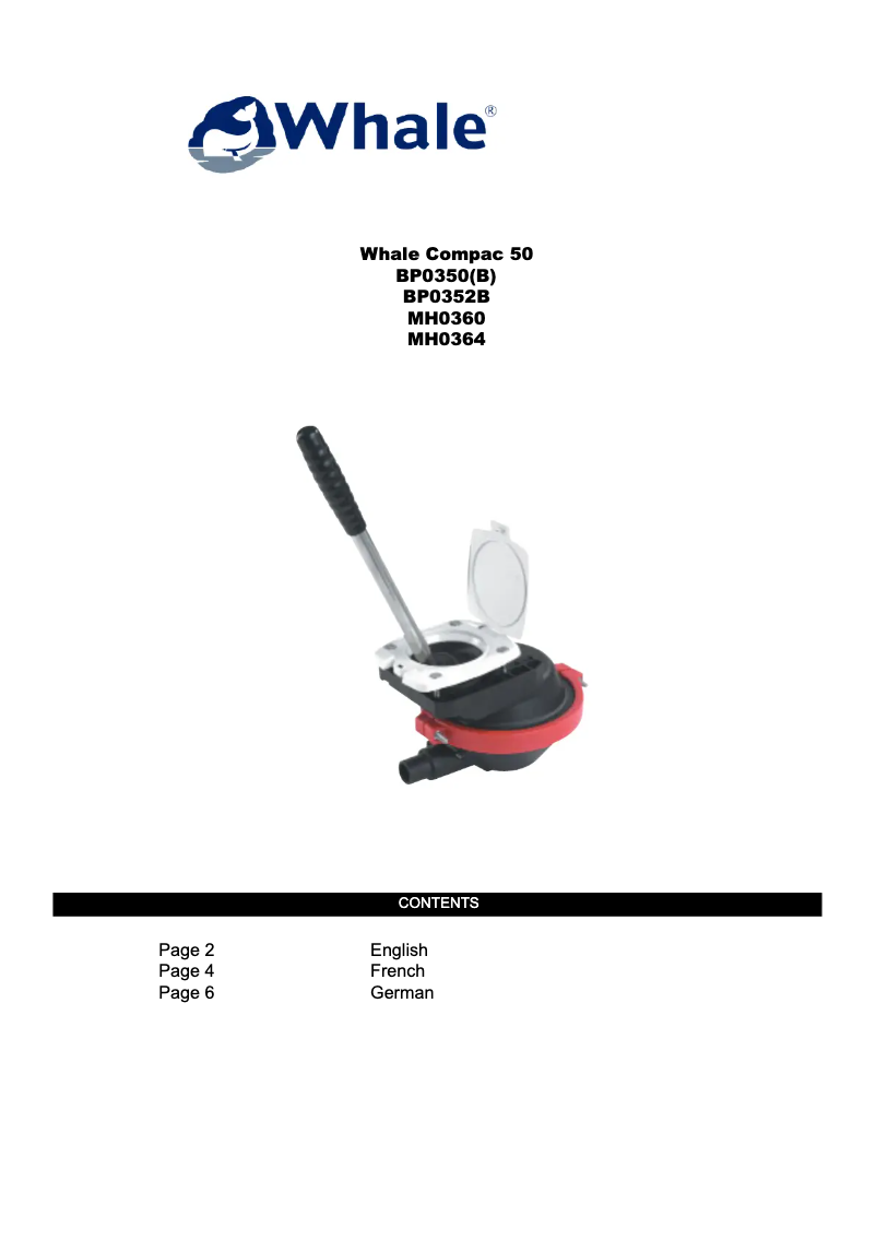 Page n°1 - Manuel utilisateur Whale Compac 50