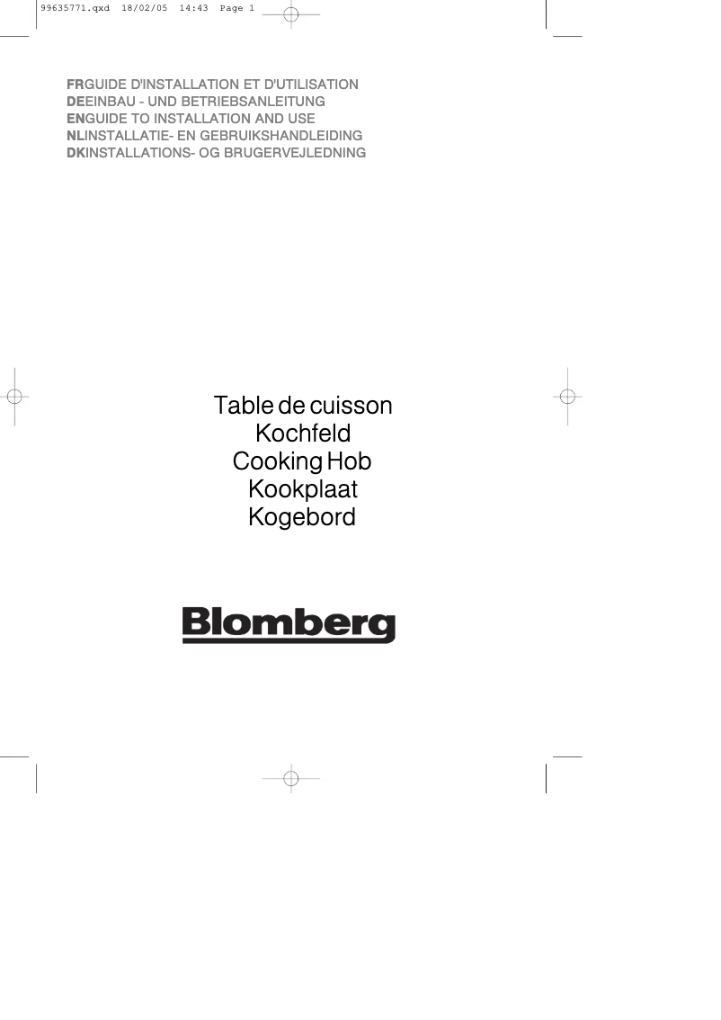 Page n°1 - Manuel utilisateur Blomberg MIX 5400