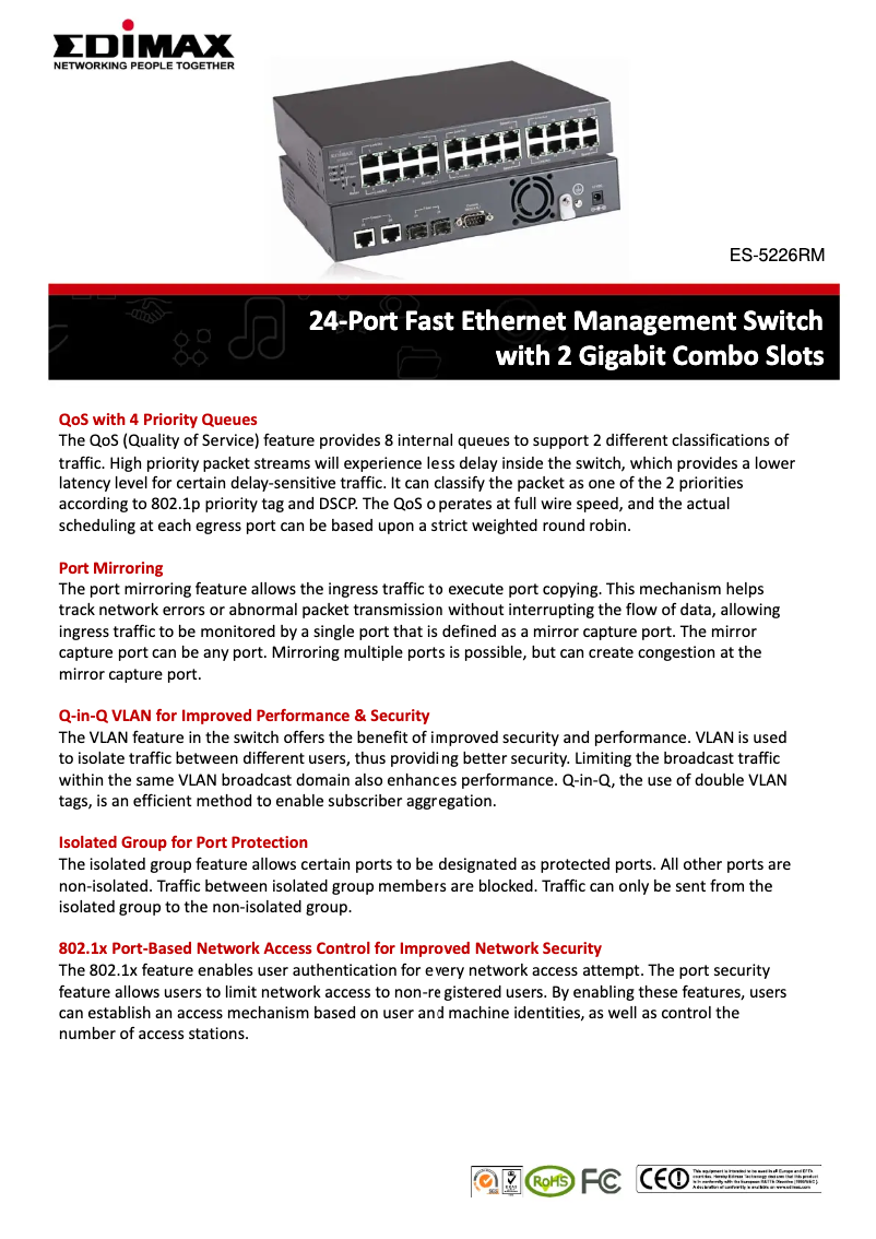 Page n°1 - Manuel utilisateur Edimax ES-5226RM