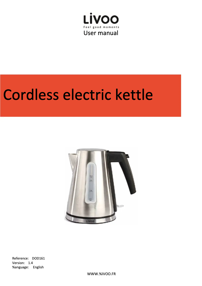 Page n°1 - Manuel utilisateur Livoo DOD161