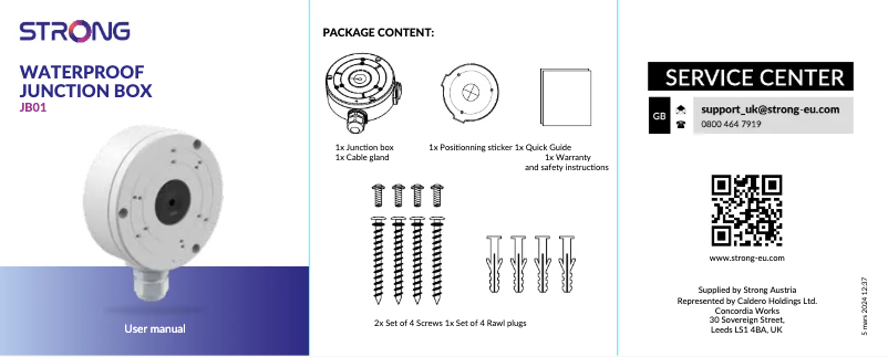 Page n°1 - Manuel utilisateur Strong JB01