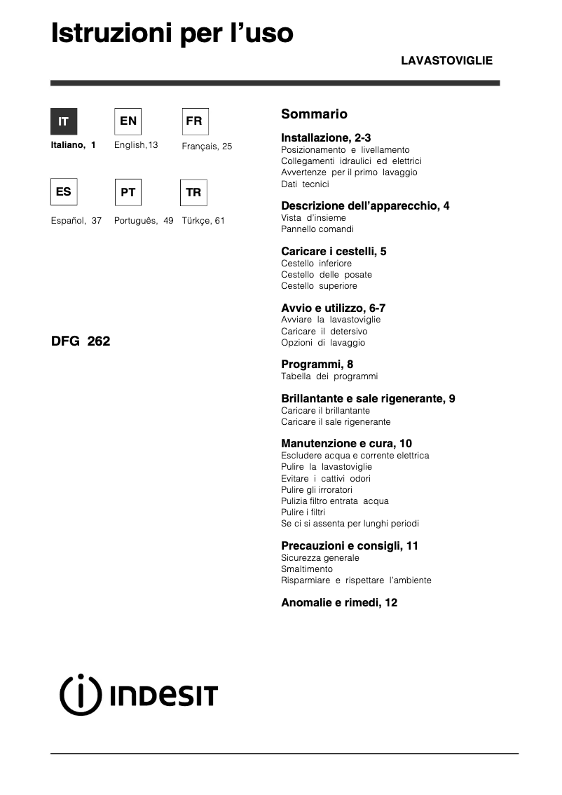 Image de la première page du manuel de l'appareil DFG 262 NX EU