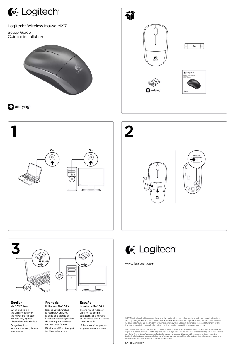 Page n°1 - Manuel utilisateur Logitech M217