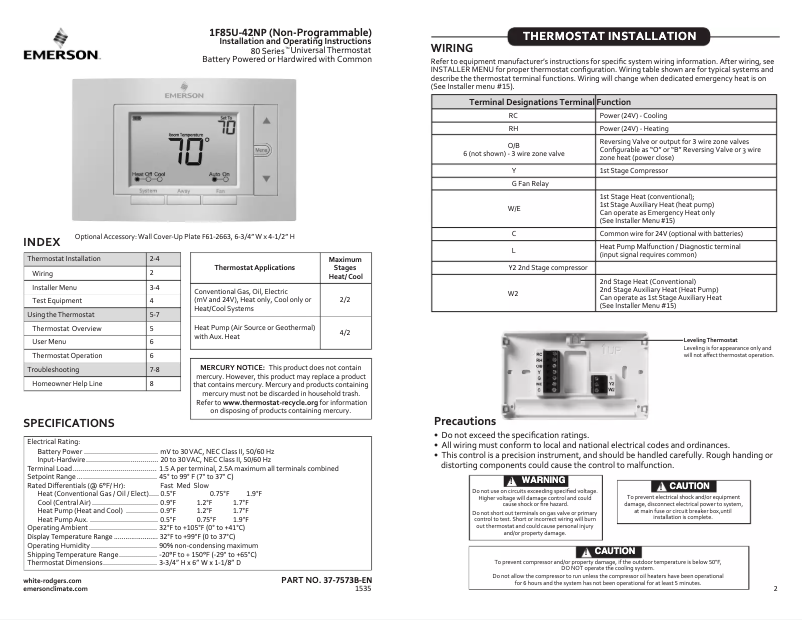 Image de la première page du manuel de l'appareil 1F85U-42NP