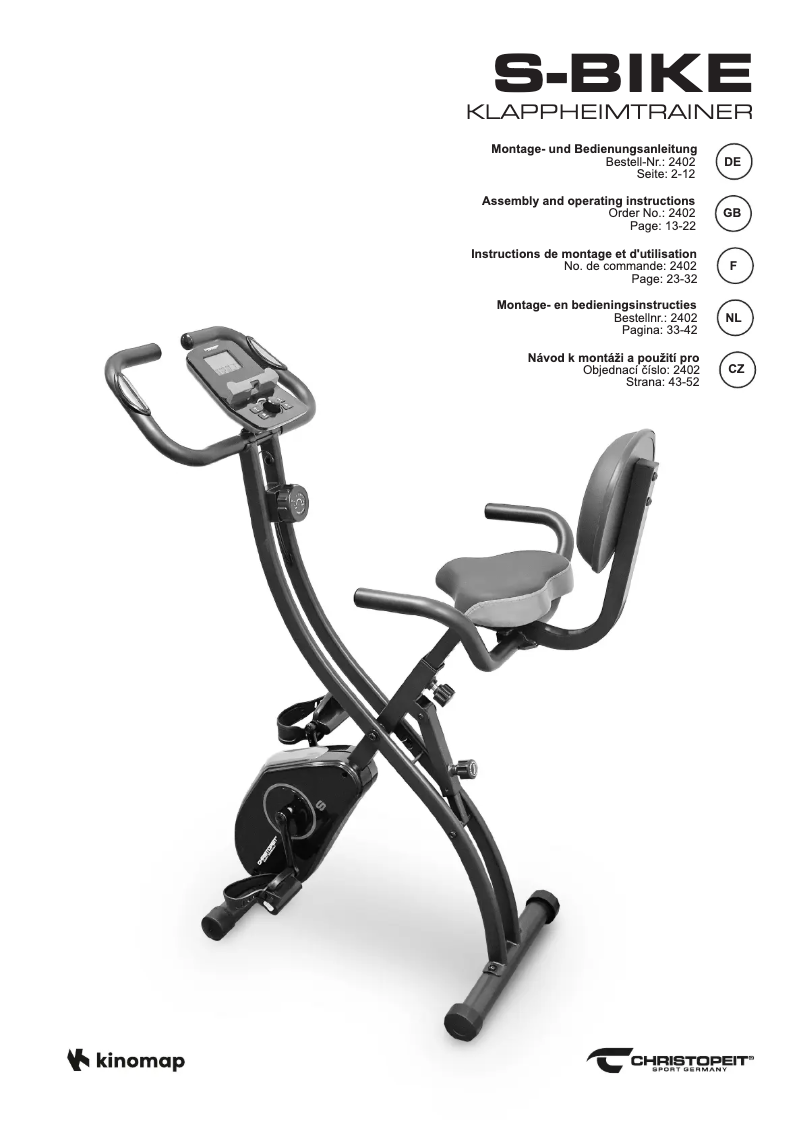 Image de la première page du manuel de l'appareil S-Bike