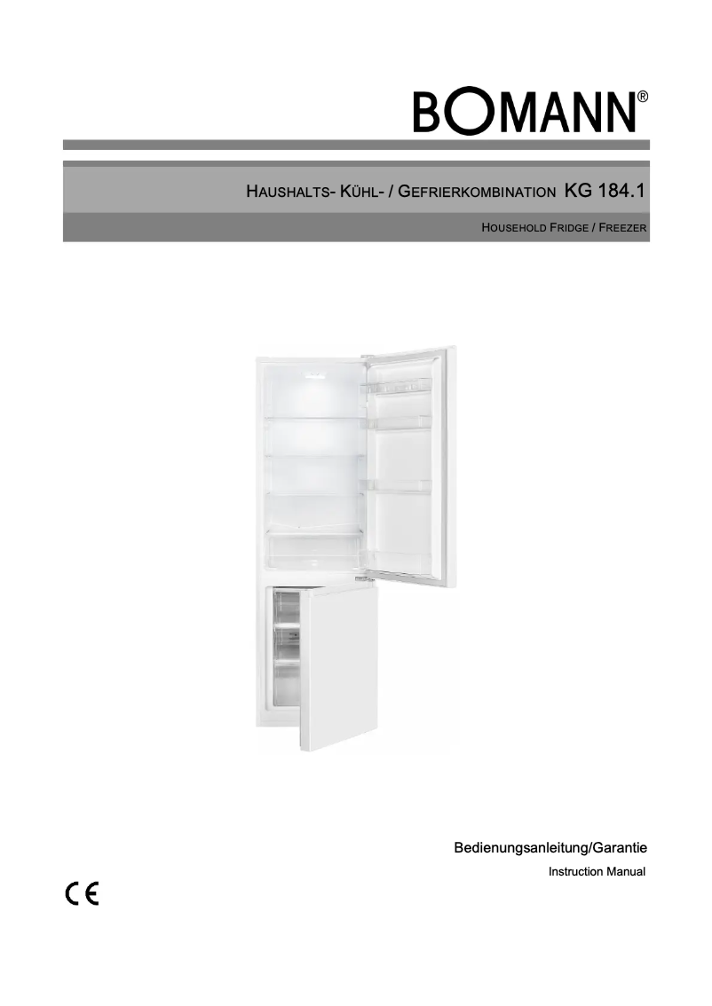 Page 1 de la notice Manuel utilisateur Bomann KG 184.1