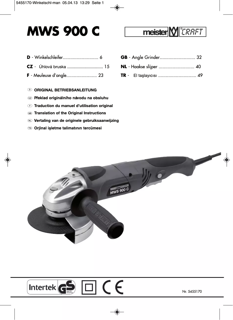 Image de la première page du manuel de l'appareil MWS 900 C