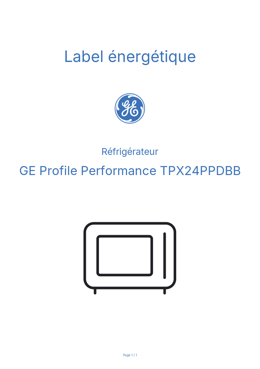Image de la première page du manuel de l'appareil Profile Performance TPX24PPDBB