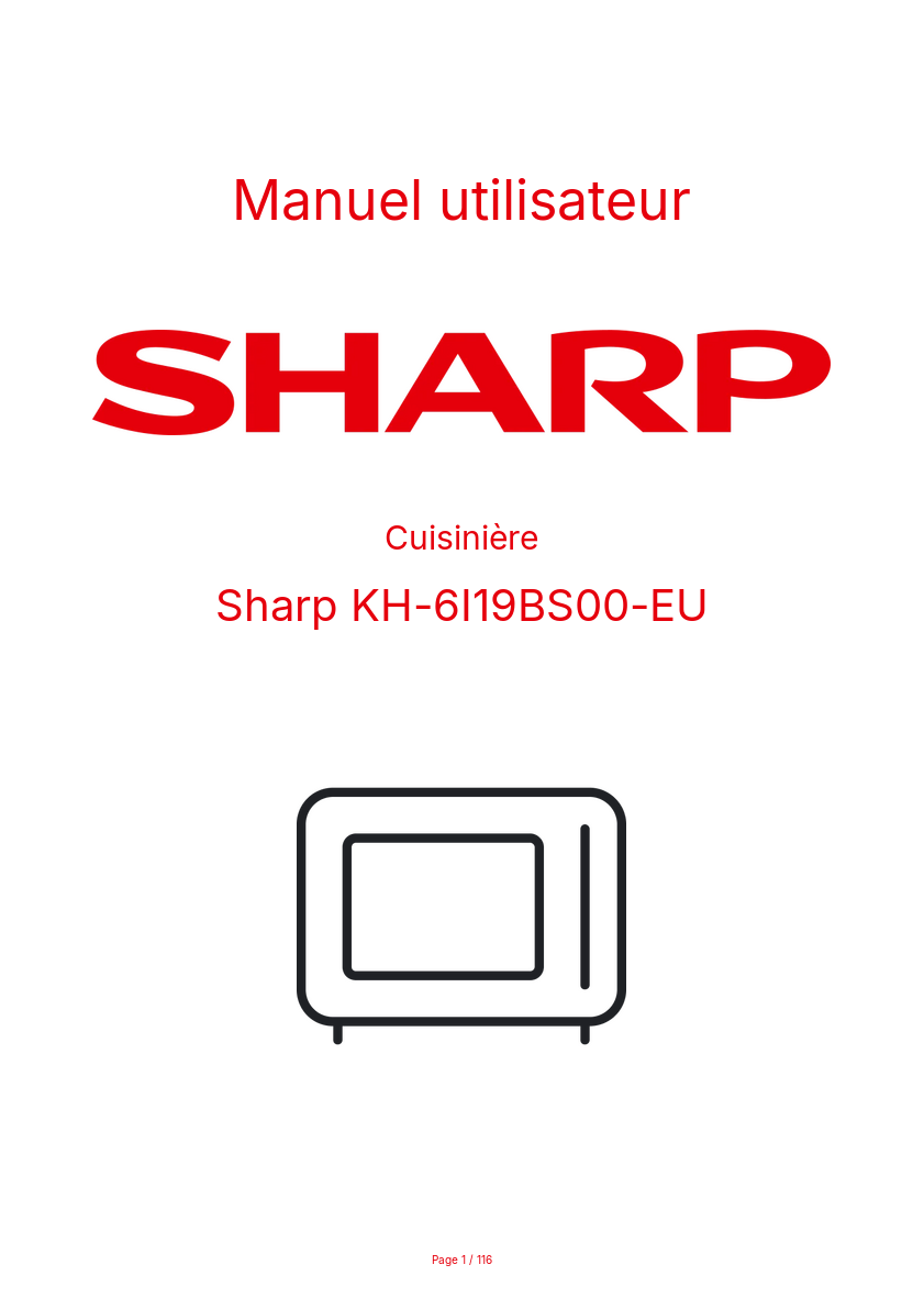 Page n°1 - Manuel utilisateur Sharp KH-6I19BS00-EU