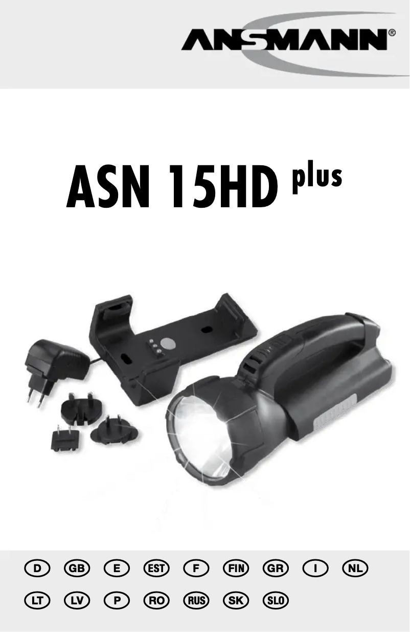 Page n°1 - Manuel utilisateur Ansmann ASN 15 HD